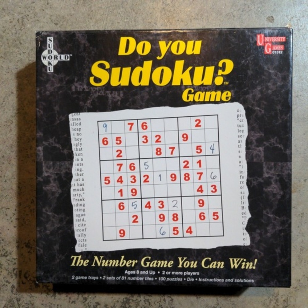 Vintage Do You Sudoku? University Games 2005 Board Game Complete‎ Logic Puzzle